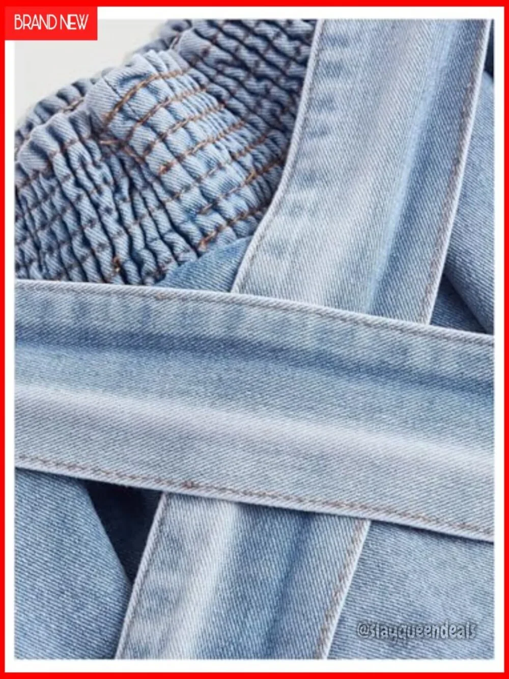 Plus Size Denim Mini Skirt with Bow and Ruffled Elastic Waist
